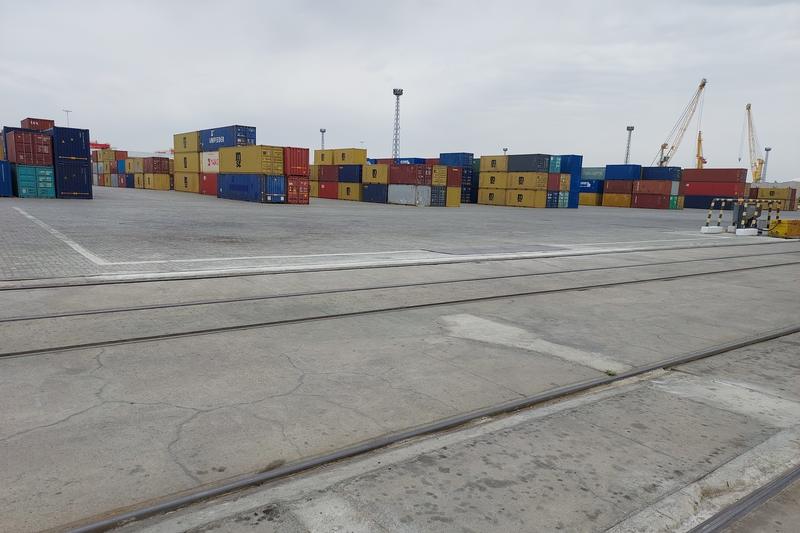 Container yard at a port